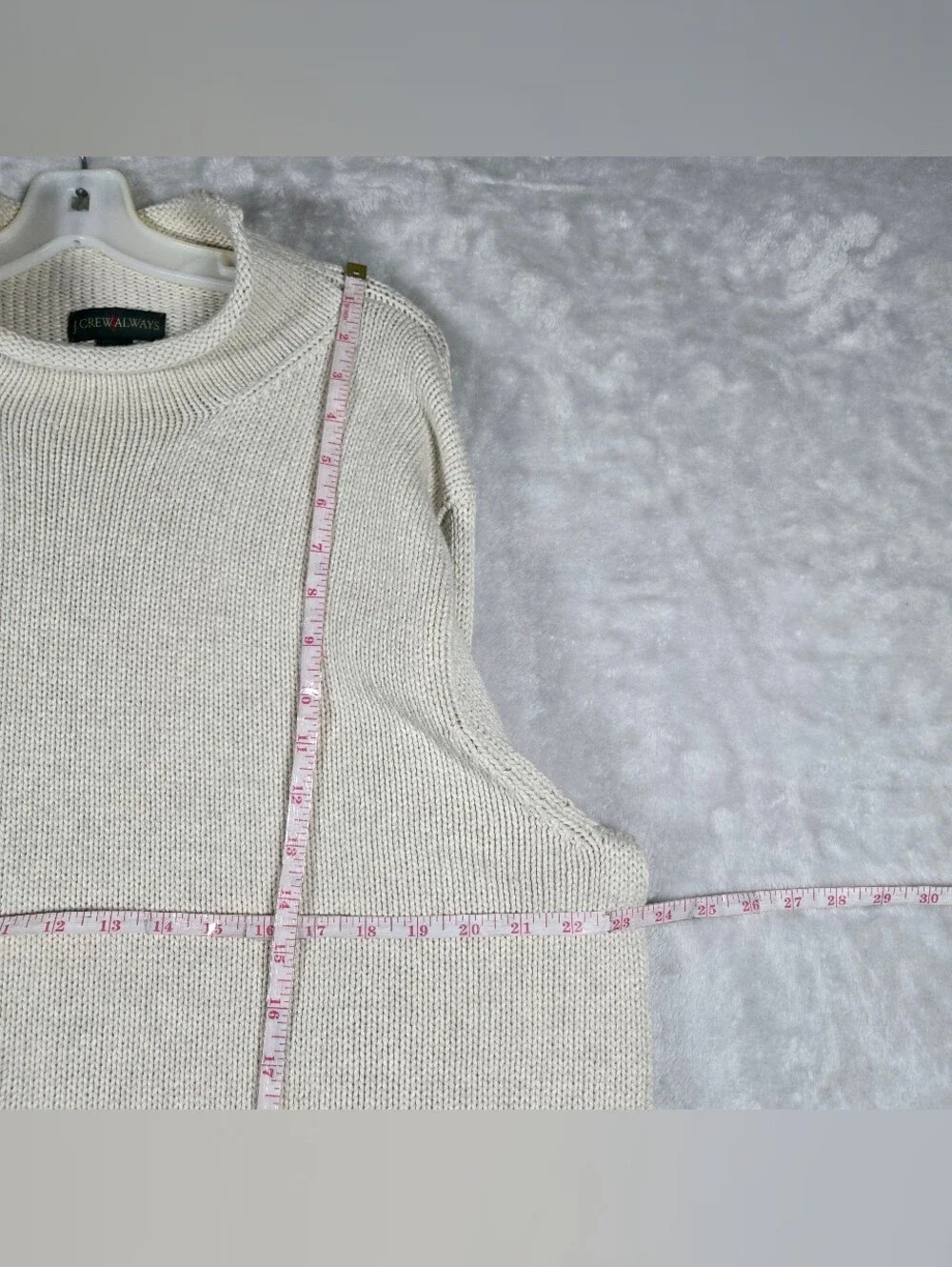 J Crew Always Rollneck Knit Sweater Mens Large Cream Cotton Solid Fisherman NWT